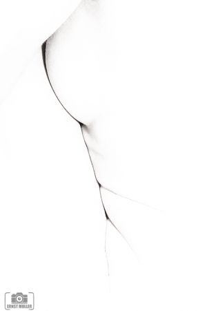Auteur fotograaf Ernst - Uit een super high key shoot waarbij alleen nog lijnen van het lichaam zichtbaar zijn.