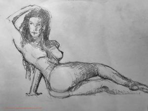 Auteur fotograaf Guido Severien  Painter - Pencil drawing 2020 Female Study