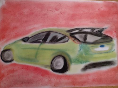 Auteur fotograaf SlowSonicBoom - Soft Pastel tekening van een Ford Focus RS MK3, was een uitdaging in Januari, dagelijks een auto tekenen. Was destijds b